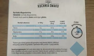 Ryż biały długoziarnisty - poznaj jego wartości odżywcze. Tabela zawiera informacje o kaloriach, tłuszczach, węglowodanach i białku w 100g i porcji.