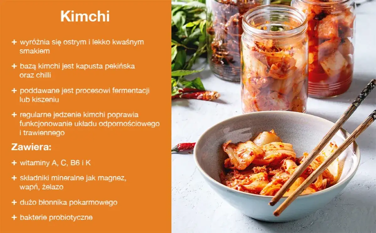 kimchi właściwości zdrowotne infografika