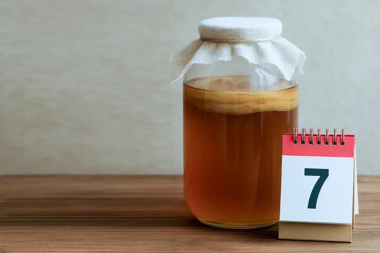 R&oacute;żne etapy fermentacji kombuchy