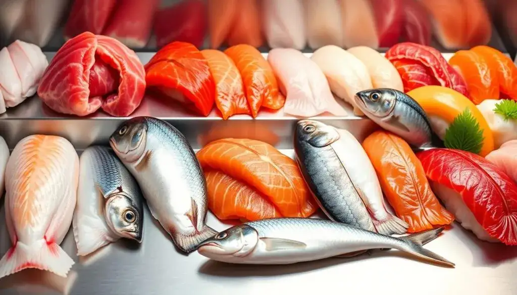 r&oacute;żne rodzaje ryb sushi grade